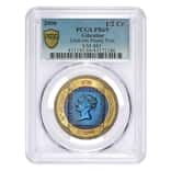 2000 Gibraltar Proof Uniform Penny Post Black Gold 1/2 Crown PCGS PF 69