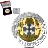 2001 Gibraltar Proof Trimetallic 1 Crown Gold/Silver/Platinum Coin