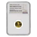 2002 W 1/10 oz $5 Proof Gold American Eagle NGC PF 69 UCAM Mint Error (Obv Struck Thru)