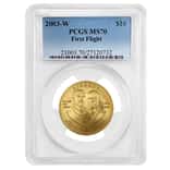 2003-W $10 First Flight Commemorative Gold Coin PCGS MS 70