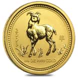 2003 1/4 oz Gold Lunar Year of The Goat BU Australia Perth Mint (Series I)