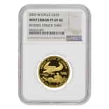 2003 W 1/2 oz $25 Proof Gold American Eagle NGC PF 69 UCAM Mint Error (Rev Struck Thru)