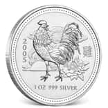 2005 1 oz Silver Lunar Rooster BU Australian Perth Mint (Series I)