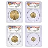 2006-W 1.85 oz Burnished Gold American Eagle 4-Coin Set PCGS SP 70 (Michael Reagan)