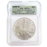 2006-W 1 oz Burnished Silver American Eagle ICG SP 70