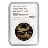 2007 W 1 oz $50 Proof Gold American Eagle NGC PF 69 UCAM Mint Error (Rev Struck Thru)
