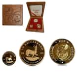 2008 South Africa 0.35 oz Proof Gold Krugerrand Oom Paul 3-Coin Set (w/Box)