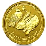 2011 1/10 oz Gold Lunar Year of The Rabbit BU Australia Perth Mint In Cap