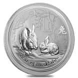 2011 10 oz Silver Lunar Year of The Rabbit BU Australian Perth Mint In Cap