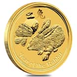 2011 1/2 oz Gold Lunar Year of The Rabbit BU Australia Perth Mint In Cap