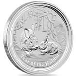 2011 2 oz Silver Lunar Rabbit BU Australian Perth Mint