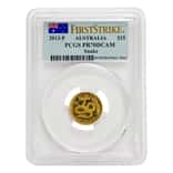 2013 1/10 oz Proof Gold Lunar Year of The Snake Australia Perth Mint PCGS PF 70 DCAM FS