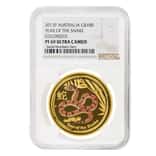 2013 1 oz Colorized Proof Gold Lunar Year of The Snake Australia NGC PF 69 UCAM