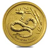 2013 1/20 oz Gold Lunar Year of The Snake BU Australia Perth Mint In Cap