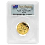 2013 1/4 oz Proof Gold Lunar Year of The Snake Perth Mint PCGS PF 69 FS