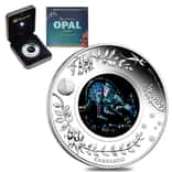 2013 1 oz Proof Silver Kangaroo Opal Coin Australian Perth Mint (w/Box & COA)