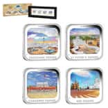 2013 4 oz Proof Silver World Famous Squares 4-Coin Set Australian Perth Mint