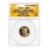 2014 1/4 oz Eisenhower D-Day 70th Anniversary Gold Medal ANACS MS 69