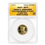 2014 1/4 oz Eisenhower D-Day 70th Anniversary Gold Medal ANACS MS 70