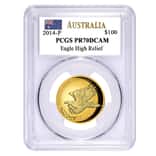2014 1 oz Proof Gold Australian Wedge-Tailed Eagle Perth Mint PCGS PF 70 DCAM (John M. Mercanti)