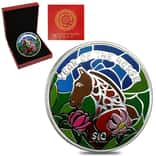2014 Fiji 1 oz Colorized Silver Lunar Year of The Horse Coin (w/Box & COA)