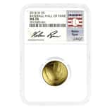 2014-W National Baseball Hall of Fame $5 Gold Coin NGC MS 70 (Nolan Ryan)
