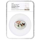 2015 30 Gram Chinese Lunar Goat Oval Proof Silver Medal NGC PF 69 UCAM