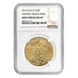 2016 1 oz $50 Gold American Eagle NGC MS 69 Mint Error (Obv Struck Thru)