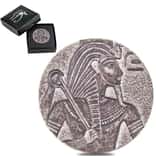 2016 5 oz Chad Egyptian Relic Series Antiqued King Tut Silver Coin (w/Box)