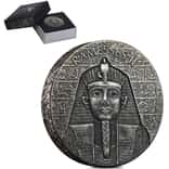 2017 2 oz Chad Egyptian Relic Series Antiqued Ramesses II Silver Coin (w/Box)