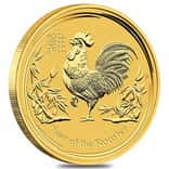 2017 2 oz Gold Lunar Year of The Rooster BU Australia Perth Mint In Cap
