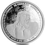 2017 Congo 1 oz Prooflike Silverback Gorilla Silver Coin