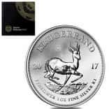 2017 South Africa 1 oz Silver Krugerrand Premium Uncirculated 50th Annv. Privy (w/Bag & COA)