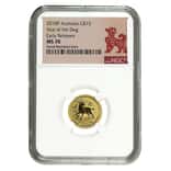 2018 1/10 oz Gold Lunar Year of The Dog Australia Perth Mint NGC MS 70 ER