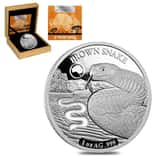 2019 1 oz Silver Brown Snake - Shapes of Australia Solomon Islands $5 Coin .999 Fine (w/Box & COA)