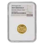 2019 1/10 oz $5 Gold American Eagle NGC MS 69 Mint Error (Rev Struck Thru)