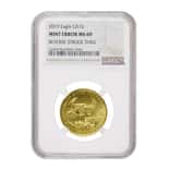 2019 1/4 oz $10 Gold American Eagle NGC MS 69 Mint Error (Rev Struck Thru)