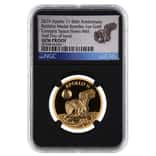 2019 1 oz Apollo 11 50th Ann. Robbins Gold Medal Restrike Space Flown Material NGC Gem Proof FDOI