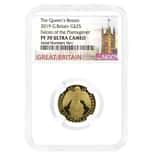 2019 Great Britain 1/4 oz Proof Queen's Beasts Falcon of the Plantagenet Gold Coin NGC PF 70 UCAM
