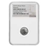 2019 Great Britain 1/10 oz Platinum Britannia Coin NGC MS 69 Mint Error (Rev Struck Thru)