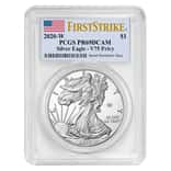 2020-W V75 Privy 1 oz Proof Silver American Eagle End of WWII 75th Anniv PCGS PF 69 FS