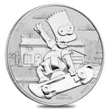 2020 1 oz Tuvalu Bart Simpson Silver Coin .9999 Fine Silver BU In Cap