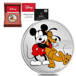 2020 Niue 1 oz Colorized Silver Pluto 90th Anniv Disney Coin (w/Box & COA)