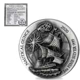 2020 Rwanda 1 oz Nautical Ounce Mayflower Antiqued Silver Coin