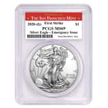2020 (S) 1 oz Silver American Eagle $1 Coin PCGS MS 69 FS (SF Label) Emergency Issue