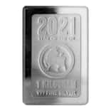 2021 1 Kilo Scottsdale Lunar Ox Silver Stacker Bar .999 Fine