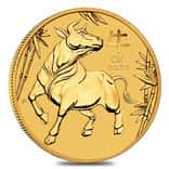 2021 1/2 oz Gold Lunar Year of The Ox BU Australia Perth Mint In Cap