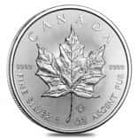 2021 1 oz Canadian Silver Maple Leaf .9999 Fine $5 Coin BU