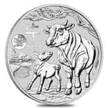 2021 1 oz Silver Lunar Year of The Ox Dragon Privy BU Australian Perth Mint In Cap