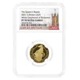 2021 Great Britain 1/4 oz Proof Queen's Beasts White Greyhound of Richmond Gold Coin NGC PF 70 UCAM
